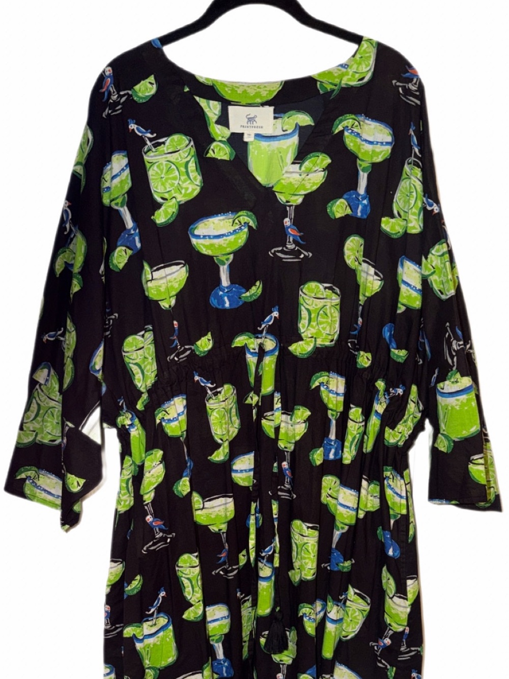 Print Fresh Kimono/Caftan with wide sleeves ,margarita tropical print OSFA - Picture 5 of 14